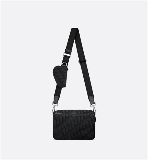 Saddle Triple Pouch Black Dior Gravity Leather and Black 